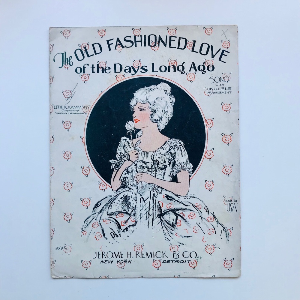The Old Fashioned Love of the Days Long Ago Vintage Sheet Music